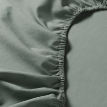DVALA Fitted sheet, grey-green, 120x200 cm