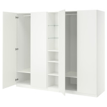 PAX / FORSAND دولاب ملابس, أبيض/أبيض, 235x60x201 سم