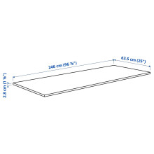 EKBACKEN سطح عمل, رمادي مظهر التيرازو/صفائح رقيقة, 246x2.8 سم