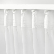 PALPLJUNGMAL زوج ستائر شفافة, أبيض أبيض/نقش كاروهات مع شريط ستارة, 145x300 سم
