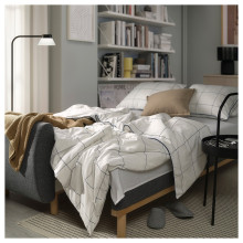 GRUNNARP كنبة-تخت 3 مقاعد, Gunnared رمادي معتدل