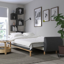 GRUNNARP كنبة-تخت 3 مقاعد, Gunnared رمادي معتدل