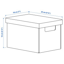 FJÄDERHARV صندوق تخزين مع غطاء, أبيض, 18x25x16 سم