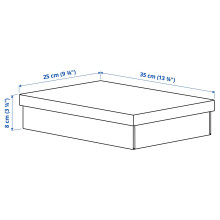 FJÄDERHARV صندوق تخزين مع غطاء, أبيض, 25x35x8 سم