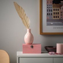 BLODBJÖRK مزهرية, وردي فاتح/أزرق, 16 سم