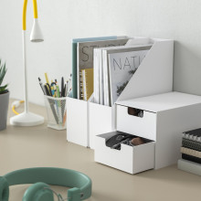 FJÄDERHARV وحدة أدراج صغيرة مع دُرجين, أبيض, 16x25 سم