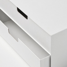 FJÄDERHARV وحدة أدراج صغيرة مع دُرجين, أبيض, 32x25 سم