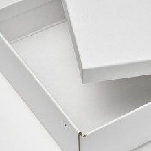 FJÄDERHARV صندوق تخزين مع غطاء, أبيض, 25x35x8 سم