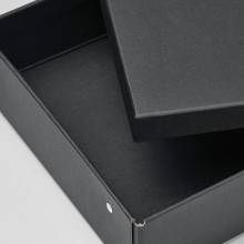 FJÄDERHARV صندوق تخزين مع غطاء, فحمي, 25x35x8 سم