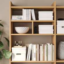 FJÄDERHARV صندوق تخزين مع غطاء, أبيض, 25x35x8 سم