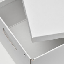 FJÄDERHARV صندوق تخزين مع غطاء, أبيض, 25x35x16 سم