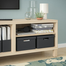 FJÄDERHARV صندوق تخزين مع غطاء, فحمي, 25x35x16 سم