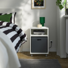 FJÄDERHARV صندوق تخزين مع غطاء, فحمي, 32x35x31 سم