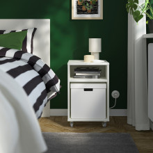 FJÄDERHARV صندوق تخزين مع غطاء, أبيض, 32x35x31 سم