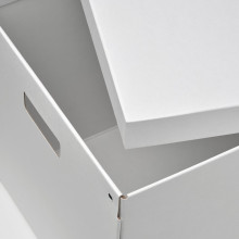 FJÄDERHARV صندوق تخزين مع غطاء, أبيض, 32x35x31 سم