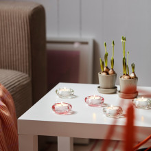 BLADFÅGEL حامل شمعة صغيرة, زجاج شفاف, 3 سم