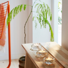 BLADFÅGEL حامل شمعة صغيرة, زجاج شفاف, 3 سم