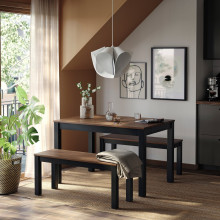 ÅLHULT طاولة, أسود/بني, 120x80 سم