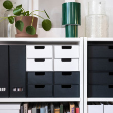 FJÄDERHARV وحدة أدراج صغيرة مع دُرجين, أبيض, 16x25 سم