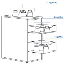 ALEX وحدة أدراج, أسود-أزرق, 36x70 سم