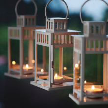 BORRBY فانوس للشموع الصغيرة, داخلي/خارجي أبيض, 20 سم