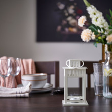 BORRBY فانوس للشموع الصغيرة, داخلي/خارجي أبيض, 20 سم