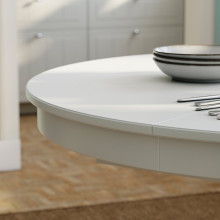 ROSENTORP طاولة قابلة للتمديد, أبيض, 110/155 سم