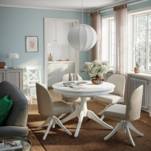 ROSENTORP طاولة قابلة للتمديد, أبيض, 110/155 سم