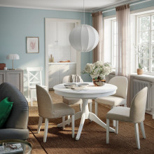 ROSENTORP طاولة قابلة للتمديد, أبيض, 110/155 سم