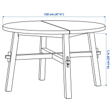 SKOGSTA طاولة طعام, سنط/أسود, 120 سم