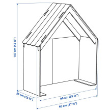 SLÄKT ملحق تخت, شكل البيت/رمادي
