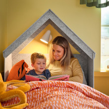 SLÄKT ملحق تخت, شكل البيت/رمادي