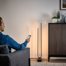 مصباح أرضي LED, ذكي أسود